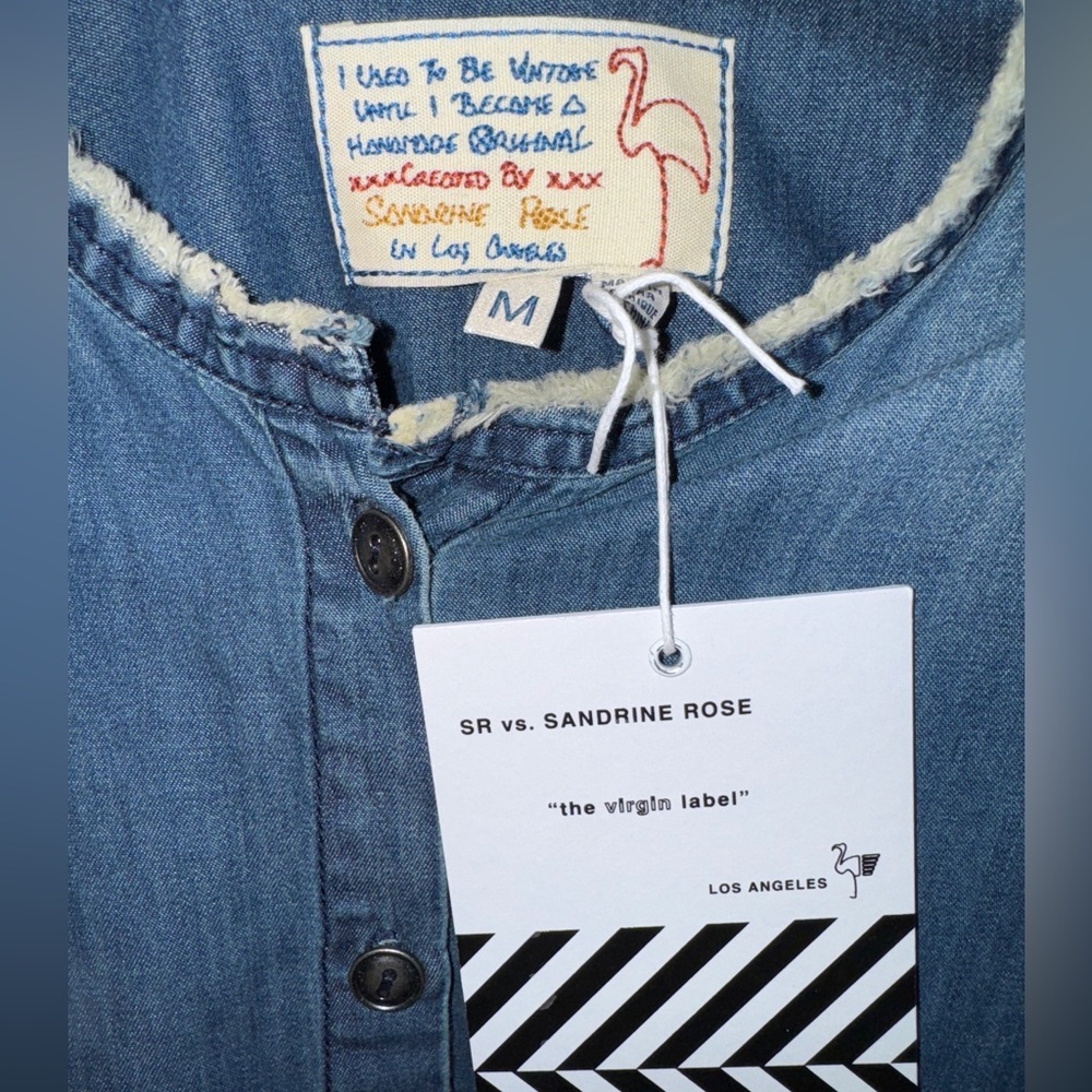 🌹 NWT! Free People x Sandrine Rose Denim Button Down Shacket - Picture 3 of 6